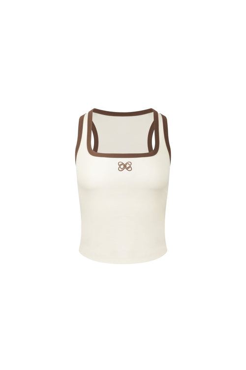 Apricot Square Neck Halter Vest - ANN ANDELMAN