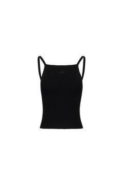 Black Strappy Tank Top - ANN ANDELMAN