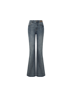 Blue Mid - rise Washed Bootcut Jeans - ANN ANDELMAN