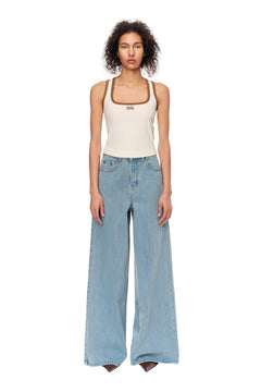 Blue Slub Basic Jeans - ANN ANDELMAN