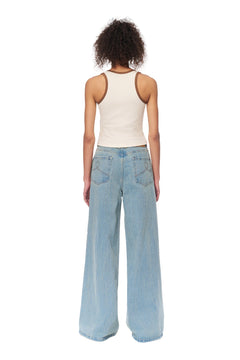 Blue Slub Basic Jeans - ANN ANDELMAN
