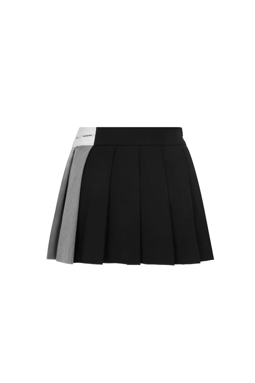 Grey Deconstructed Pleated Skirt - ANN ANDELMAN