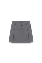 Grey Double Ear Pleated Skirt - ANN ANDELMAN