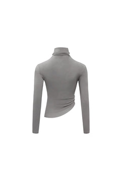 Grey Flocked Bottoming Shirt - ANN ANDELMAN