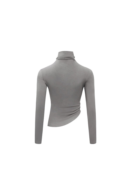 Grey Flocked Bottoming Shirt - ANN ANDELMAN