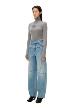 Grey Flocked Bottoming Shirt - ANN ANDELMAN