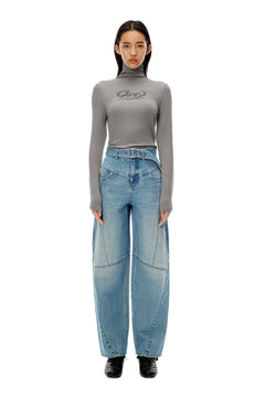 Grey Flocked Bottoming Shirt - ANN ANDELMAN