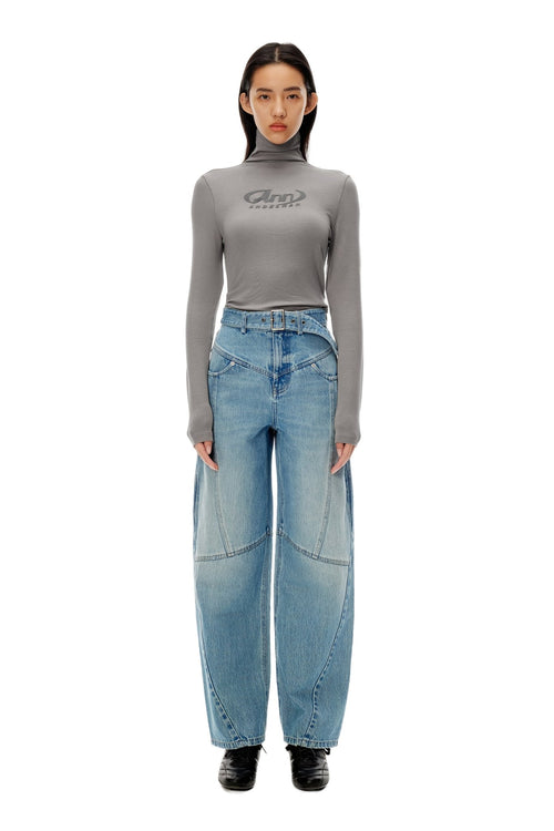 Grey Flocked Bottoming Shirt - ANN ANDELMAN