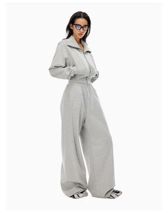 Grey Ribbed Sweatpants - ANN ANDELMAN