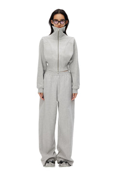 Grey Ribbed Sweatpants - ANN ANDELMAN