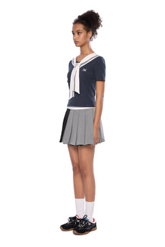 Navy Blue Contrast Slim Fit T-shirt - ANN ANDELMAN