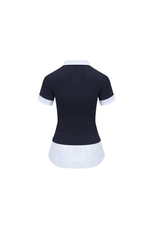 Navy Two - piece Stacked Short Sleeves - ANN ANDELMAN