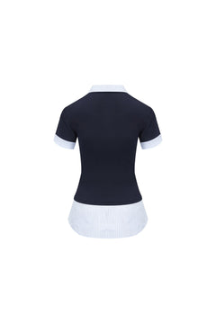 Navy Two - piece Stacked Short Sleeves - ANN ANDELMAN