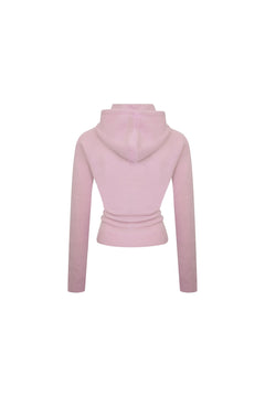 Pink Wool Hooded Sweater - ANN ANDELMAN