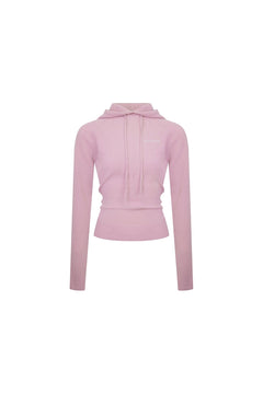 Pink Wool Hooded Sweater - ANN ANDELMAN