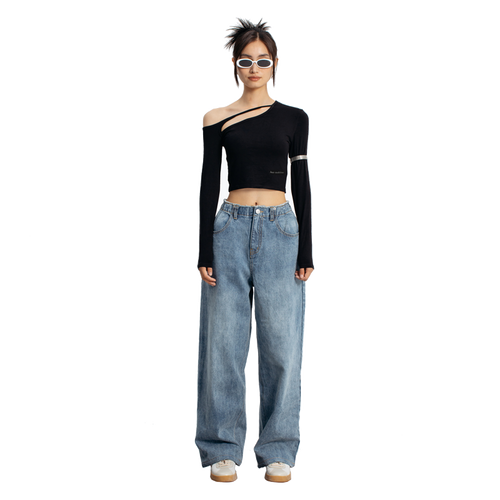 Black Strapless Deconstructed Top