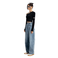 Black Strapless Deconstructed Top