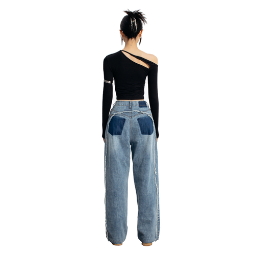 Black Strapless Deconstructed Top