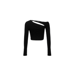 Black Strapless Deconstructed Top