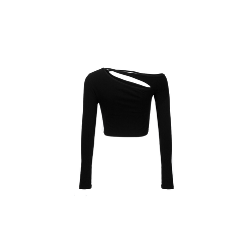 Black Strapless Deconstructed Top