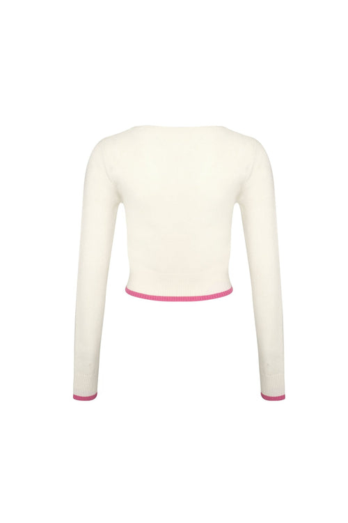 White Woolen Cardigan - ANN ANDELMAN