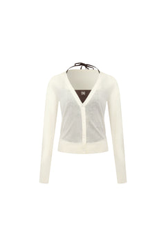 Apricot Halter Neck Two-piece Set