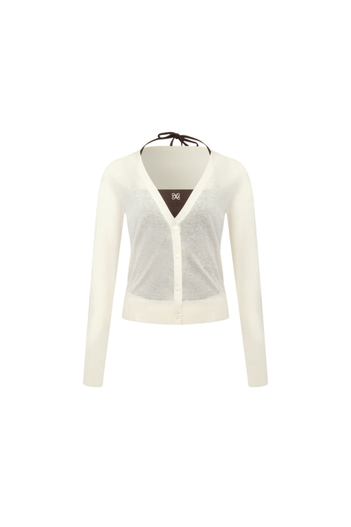 Apricot Halter Neck Two-piece Set