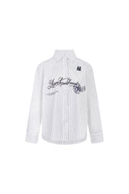 White Printed Striped Shirt