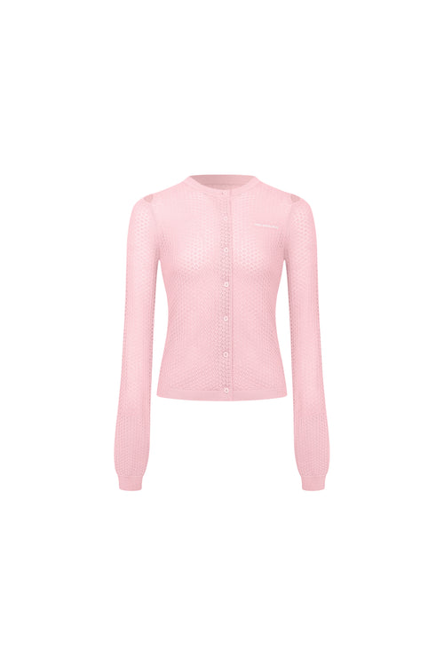 Pink Long-sleeved Cardigan