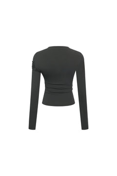 Dark Gray Twist-Front T-shirt