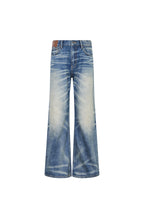 Blue Gradient Distressed Straight-Leg Jeans