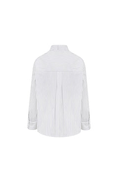 White Printed Striped Shirt