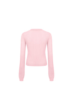 Pink Long-sleeved Cardigan