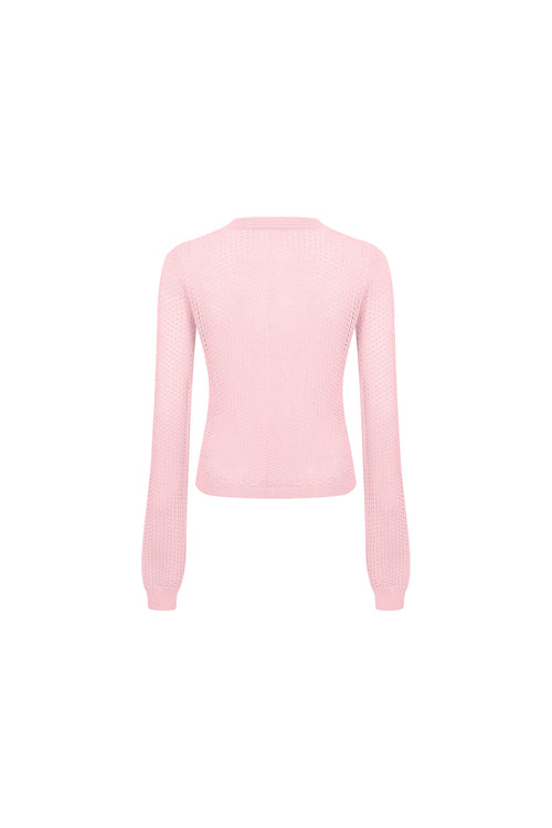 Pink Long-sleeved Cardigan
