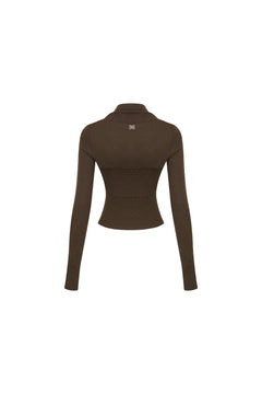 Brown Knit Strapless Vest Two-piece Set