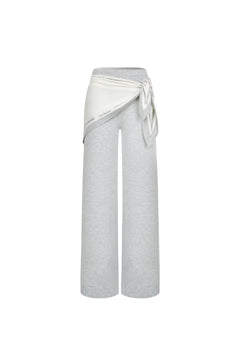 Gray Detachable Triangular Bandana Patchwork Sweatpants