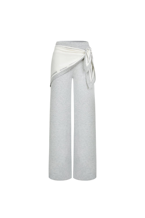Gray Detachable Triangular Bandana Patchwork Sweatpants