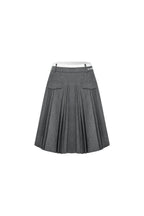 Grey Suit Pleated Skirt