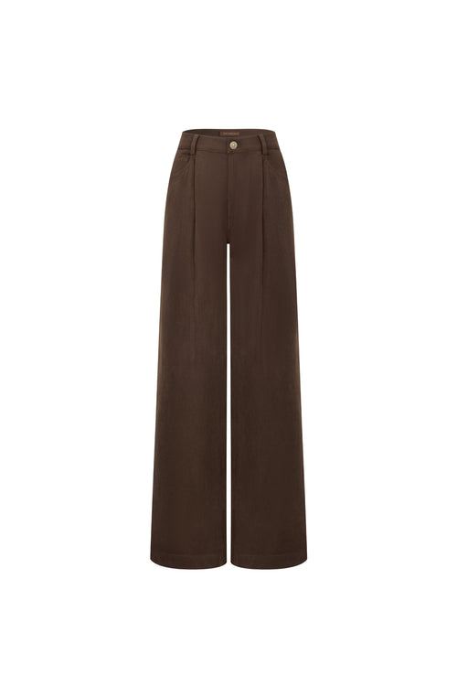 Brown Corduroy Straight-leg Trousers