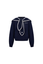Navy Blue Sailor Collar Sweater