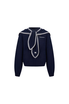 Navy Blue Sailor Collar Sweater