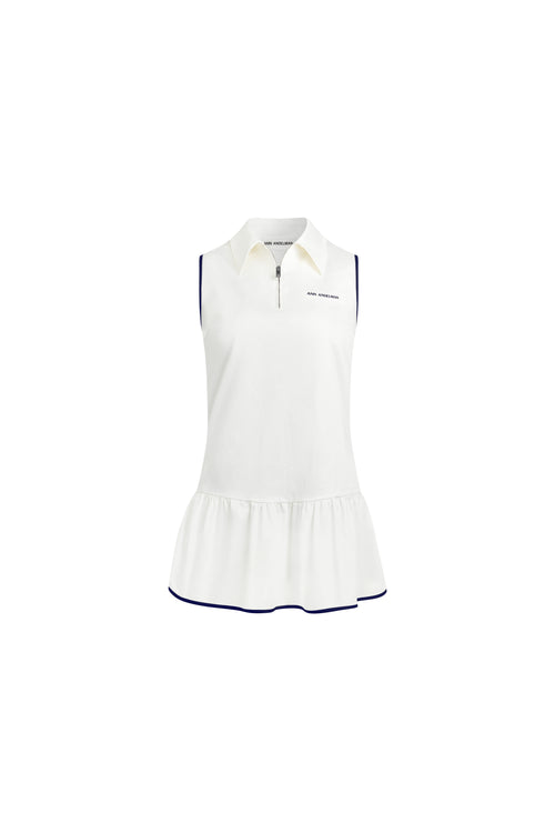 White POLO Collar Golf Dress