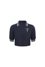 Navy Blue Nautical Short-sleeved Polo Shirt
