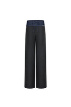 Dark Gray Patchwork Faux Two-piece Trousers