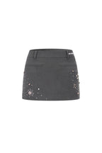 Dark Gray Rhinestone-studded Skirt