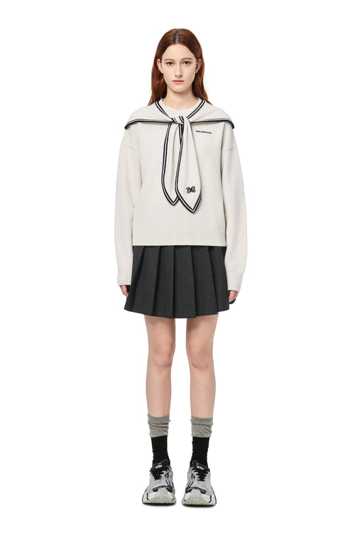 Apricot Sailor Collar Sweater