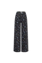 Black Graphic Printed Washed Distressed Jeans