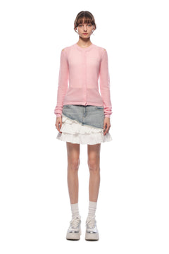 Pink Long-sleeved Cardigan