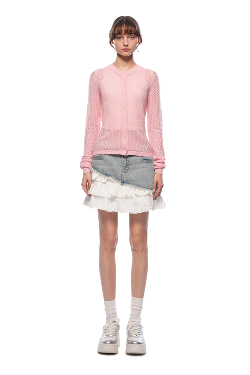 Pink Long-sleeved Cardigan