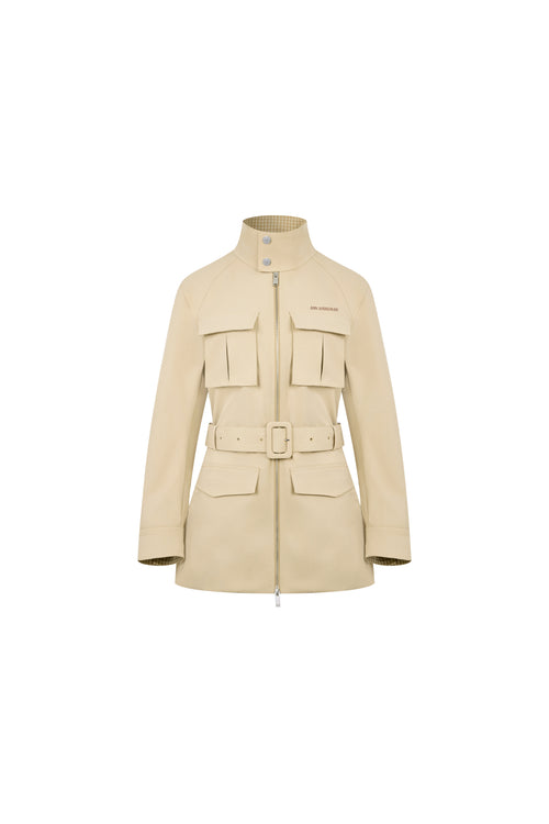 Khaki Drawstring Work Jacket